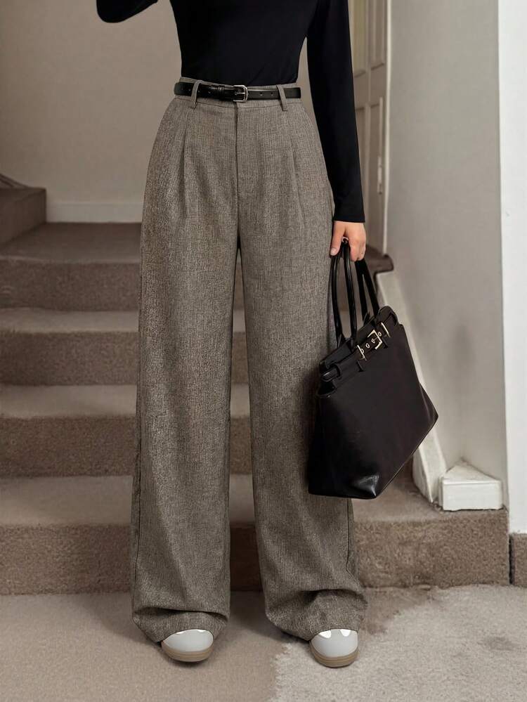 Textured Wide-Leg Trousers for Comfortable Elegance — Winter Teacher Outfits