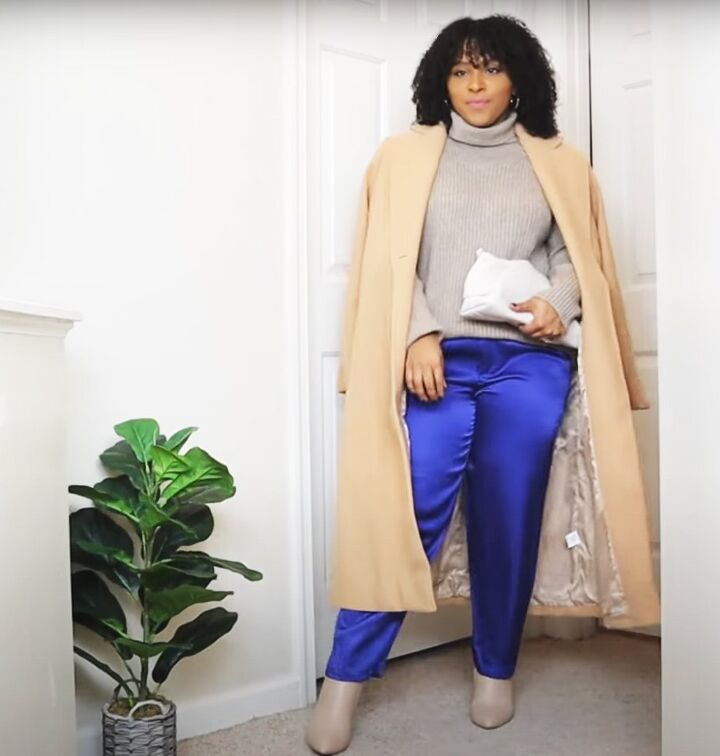 Statement Satin Trousers with a Wool Coat for a Chic Winter Church Outfit Statement Satin Trousers with a Wool Coat for a Chic Winter Church Outfit — Winter Church Outfits