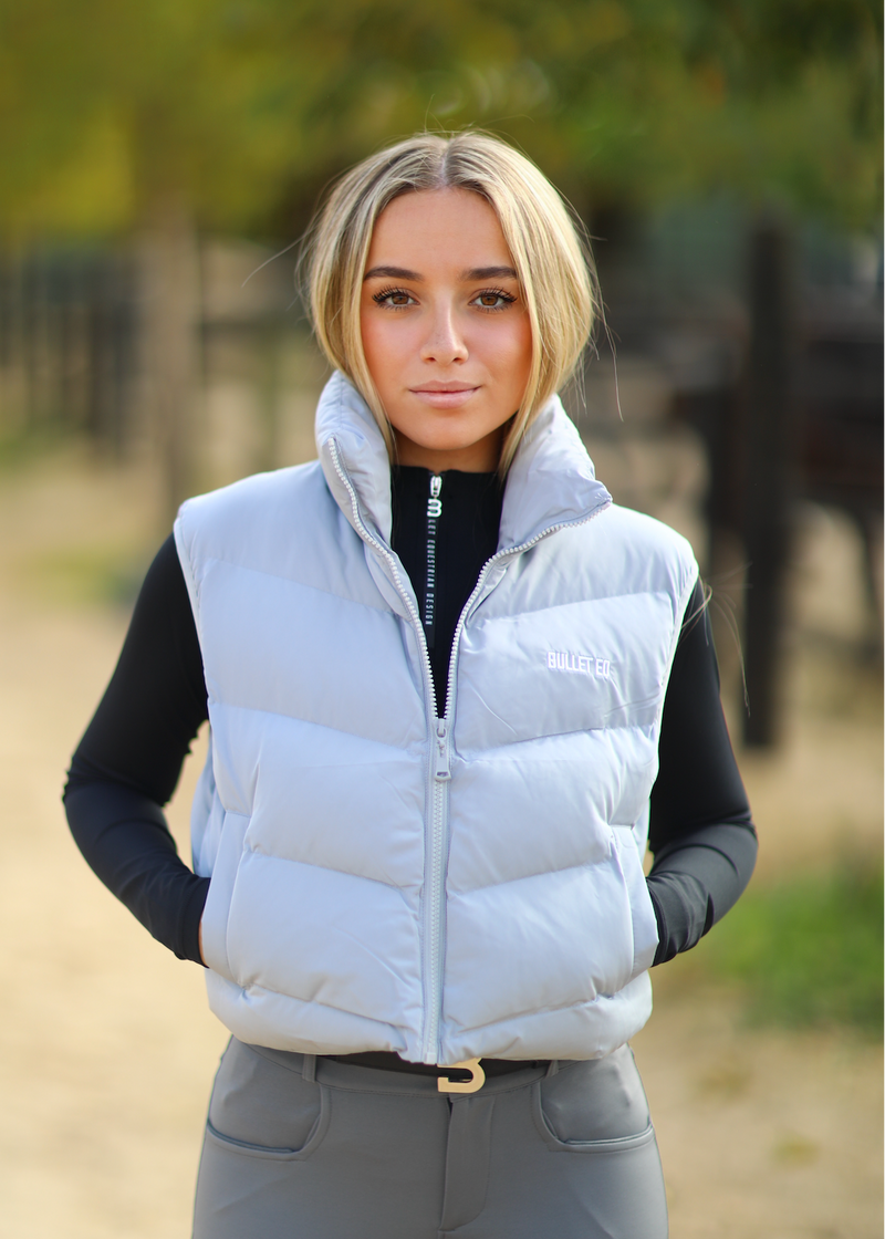 Grey Trousers Outfit Idea Grey Trousers Outfit Idea — Puffer Vest Outfits