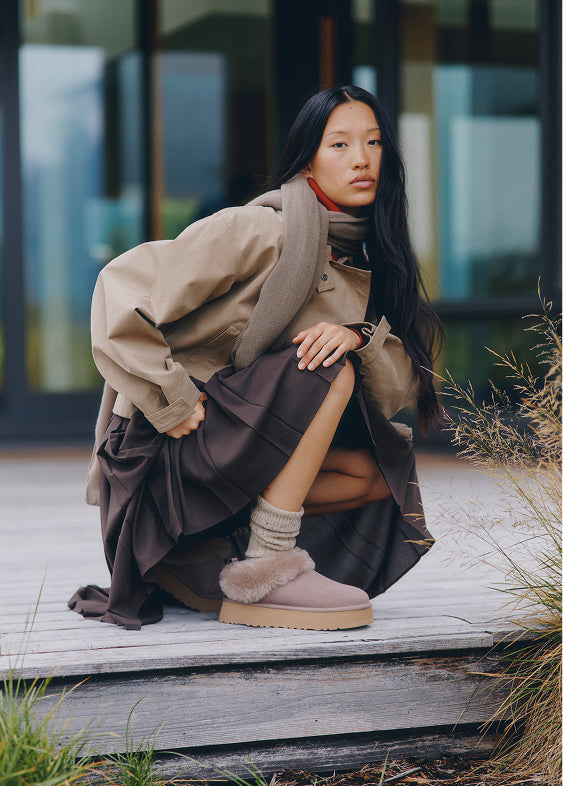 Playful Uggs with Skirt and Turtleneck — Ugg Boots Outfits