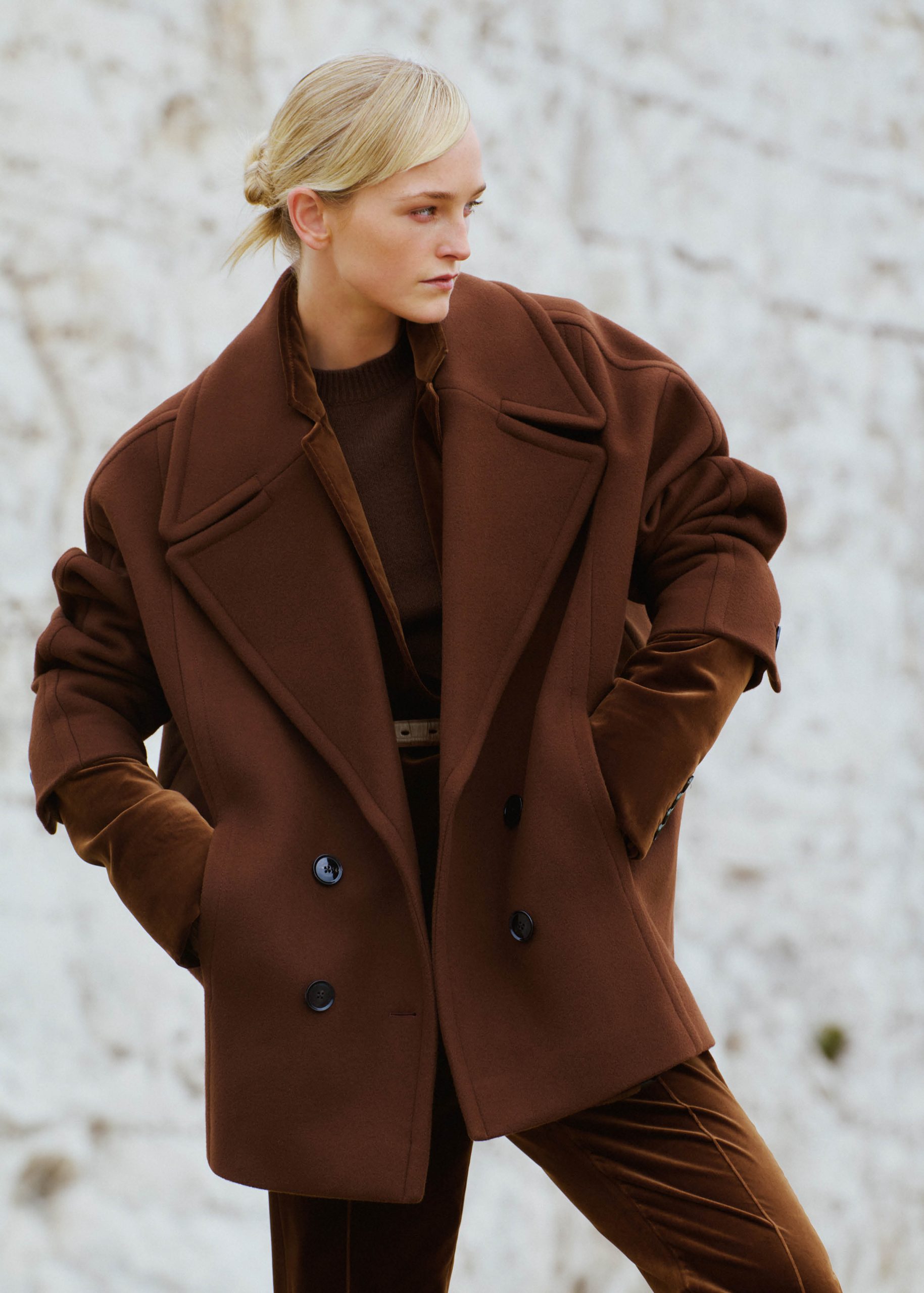 Brown Velvet Trousers Outfit Idea — Winter Coats for Women