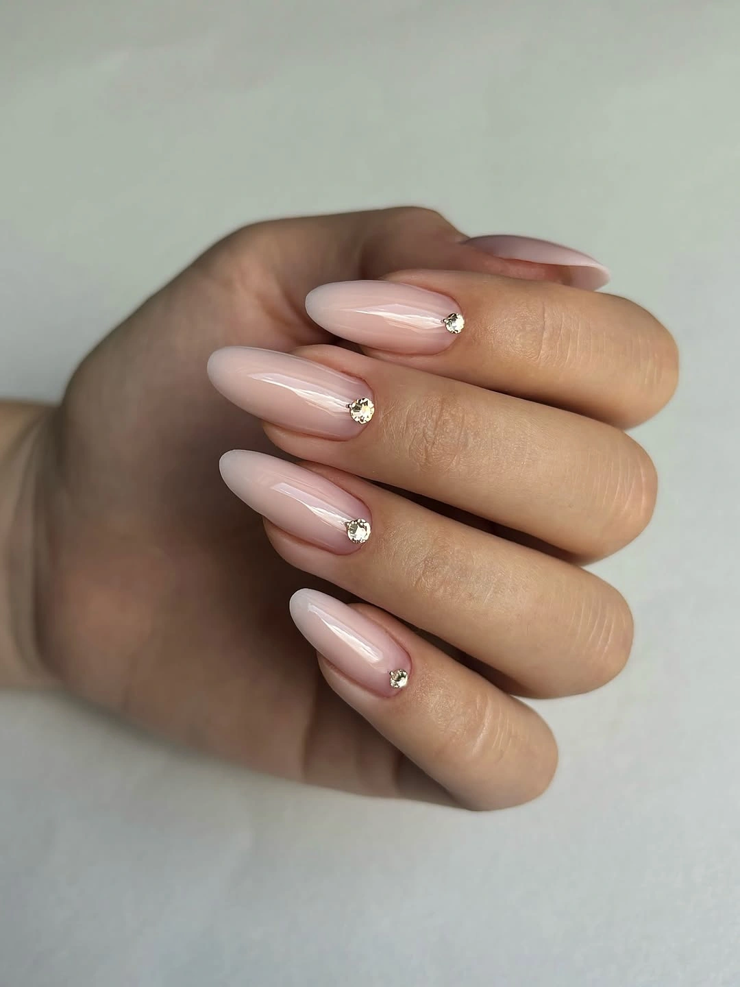 almond nails 2027 soft pink almond nails with crystals