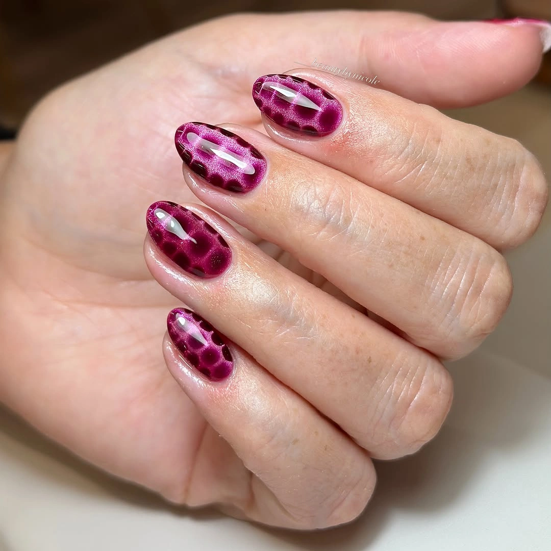 almond nails 2027 deep berry almond nails