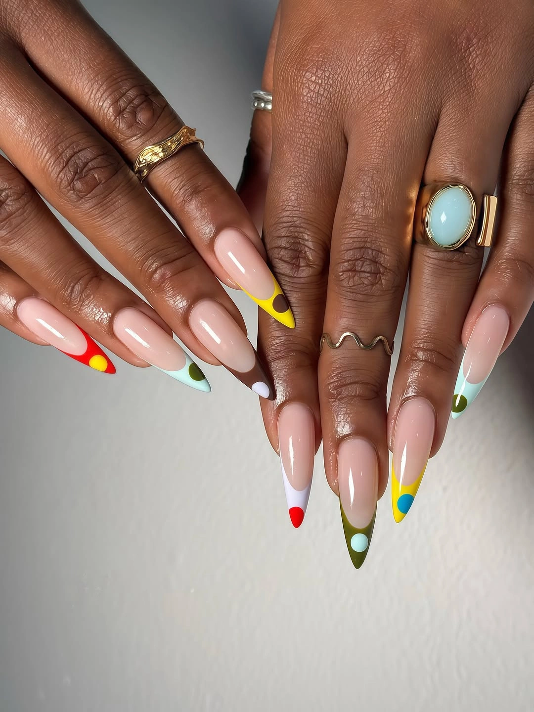 almond nails 2027 colorful almond tips