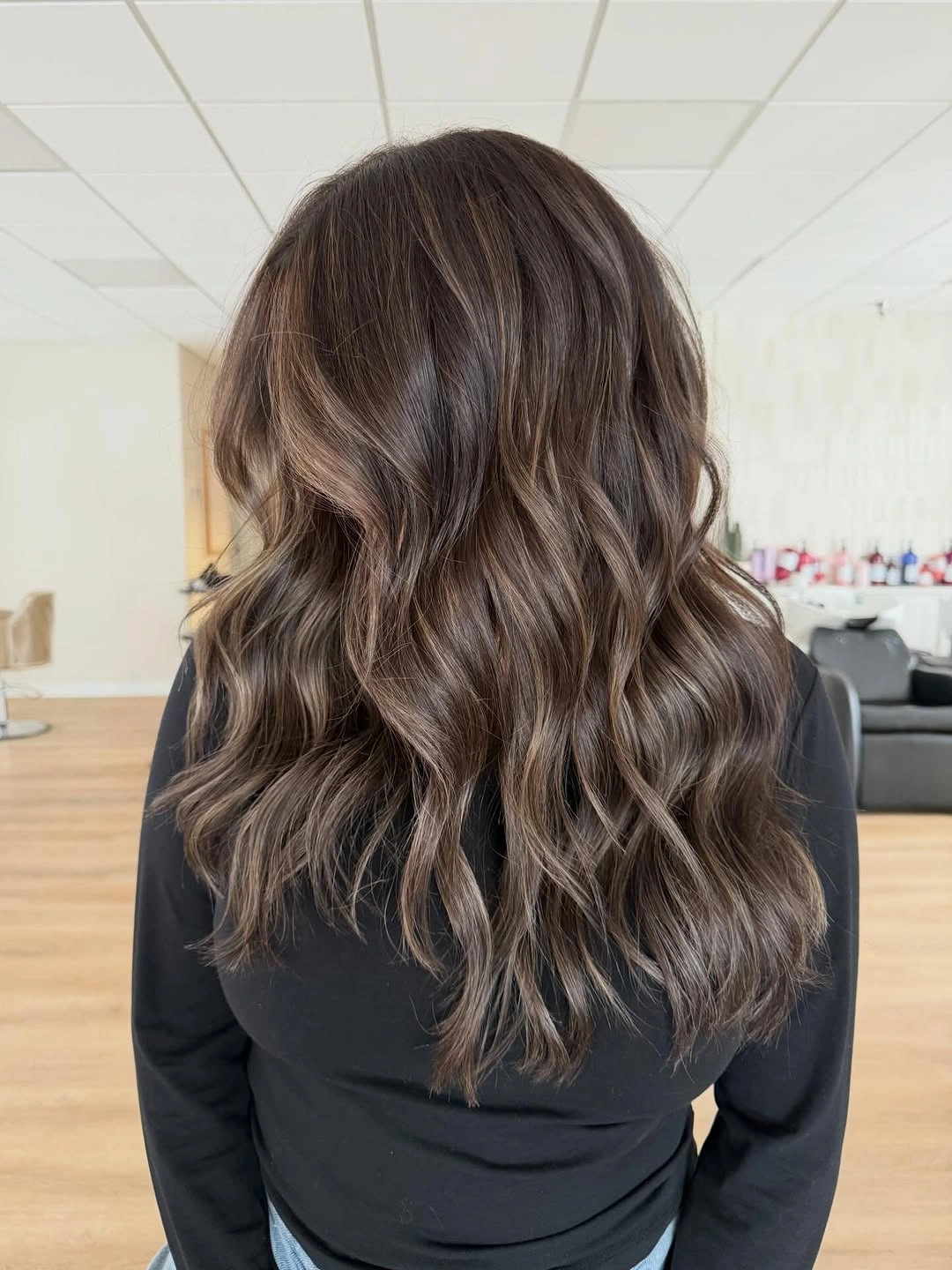 balayage on dark hair color Smoky Mocha Balayage With Soft Waves