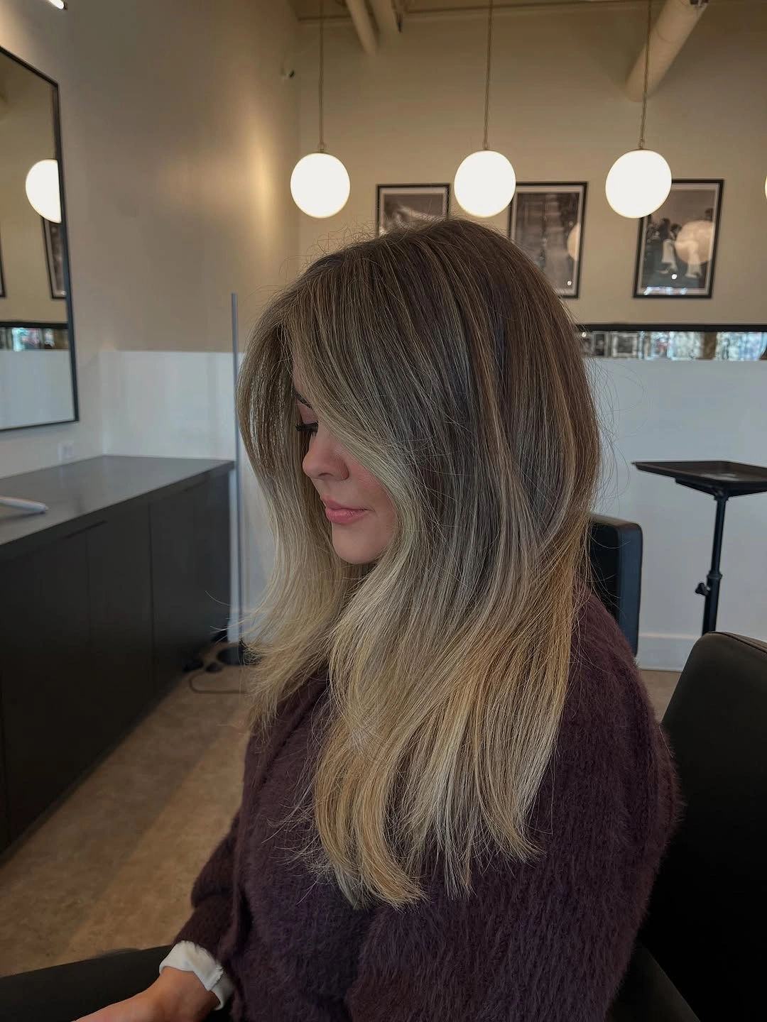 bronde balayage hair color Cool Ashy Bronde With Soft Layers
