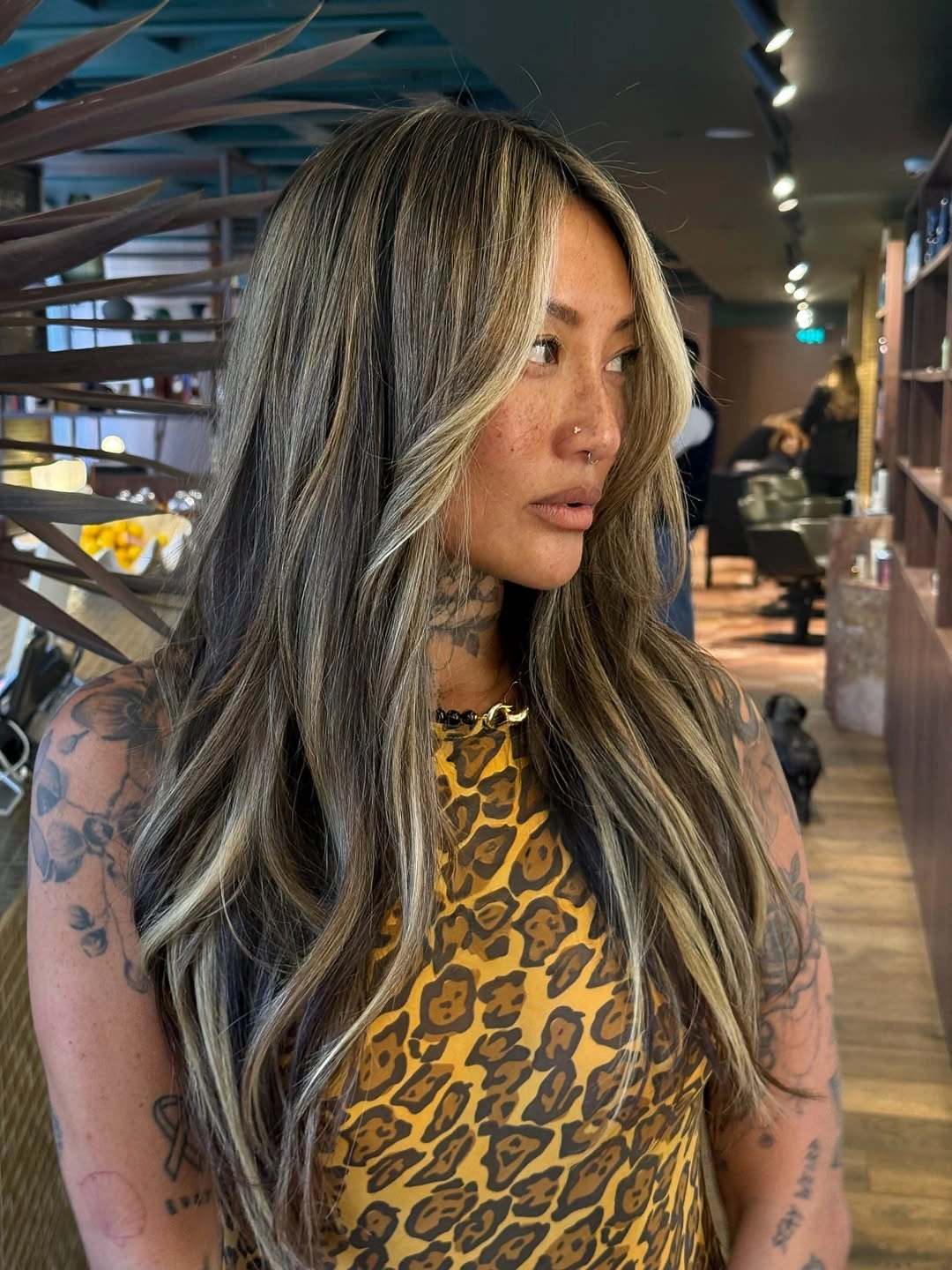 bronde balayage hair color Cool Bronde With A Bright Money Piece