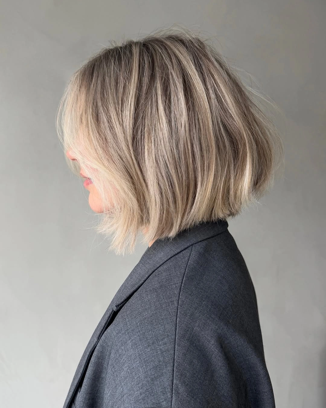 chic bobbed hair Soft Blonde Bob With Airy Layers