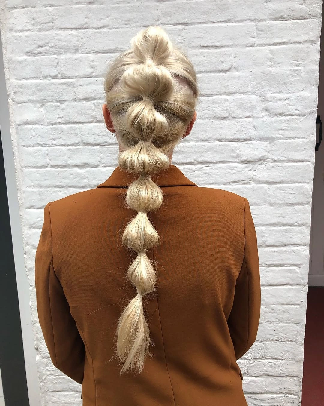 chic bubble braid hairstyle Platinum Statement Bubble Braid