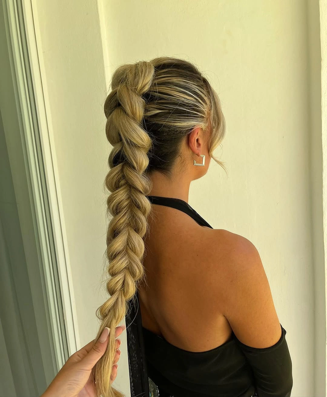 chic bubble braid hairstyle Loose Blonde Statement Braid