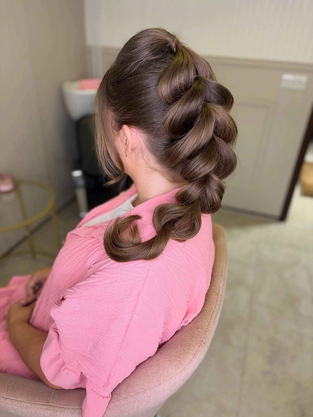 chic bubble braid hairstyle Sculpted Brunette Bubble Braid