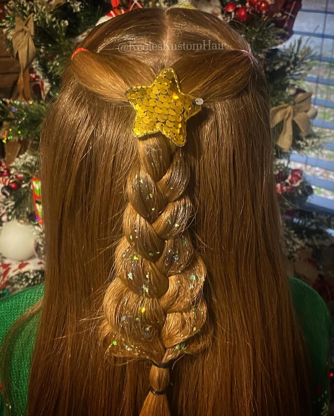 christmas hairstyles 2026 Golden Star Braid For Christmas