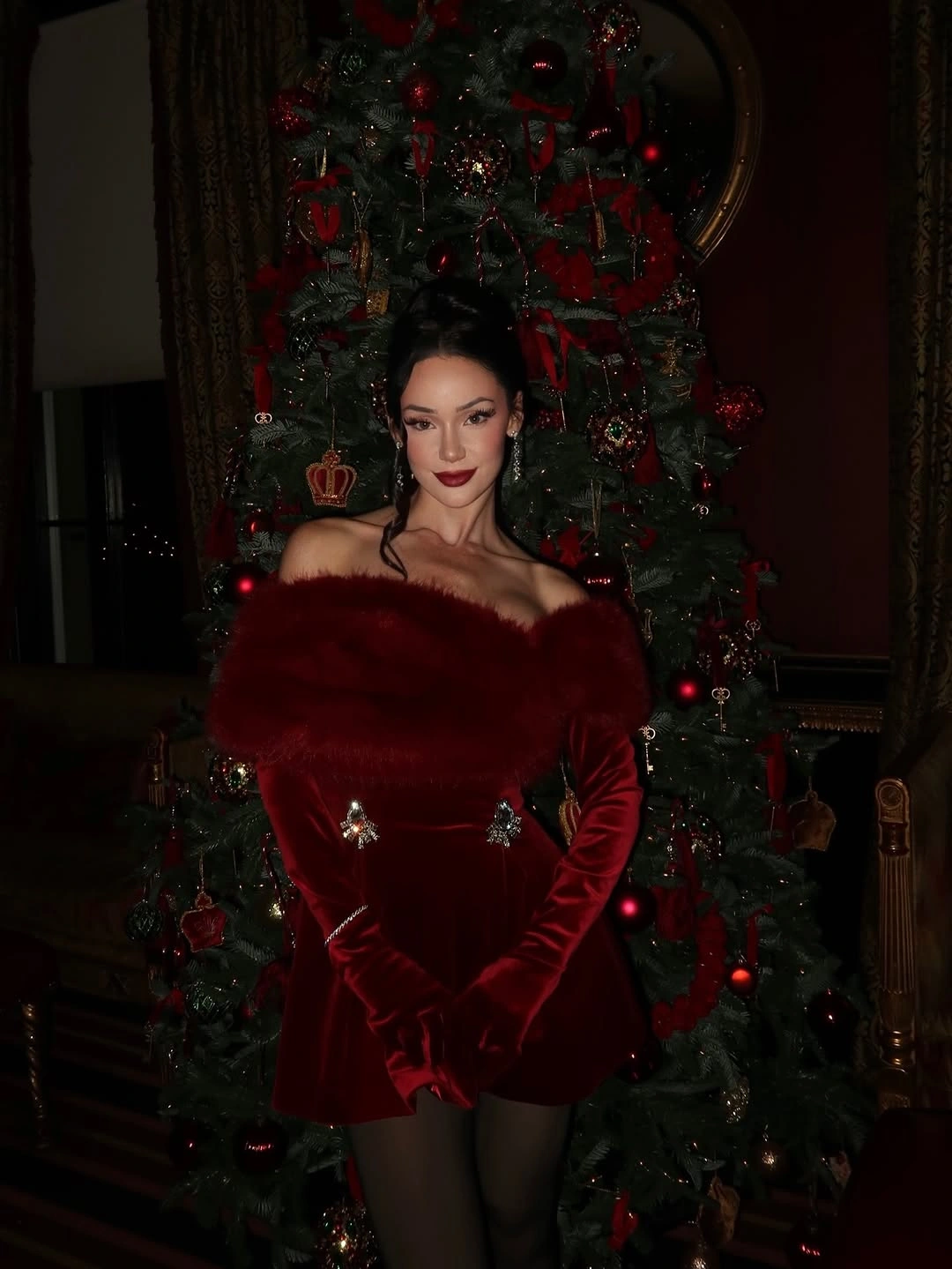 christmas outfits 2026 Deep Red Velvet For A Classic Christmas