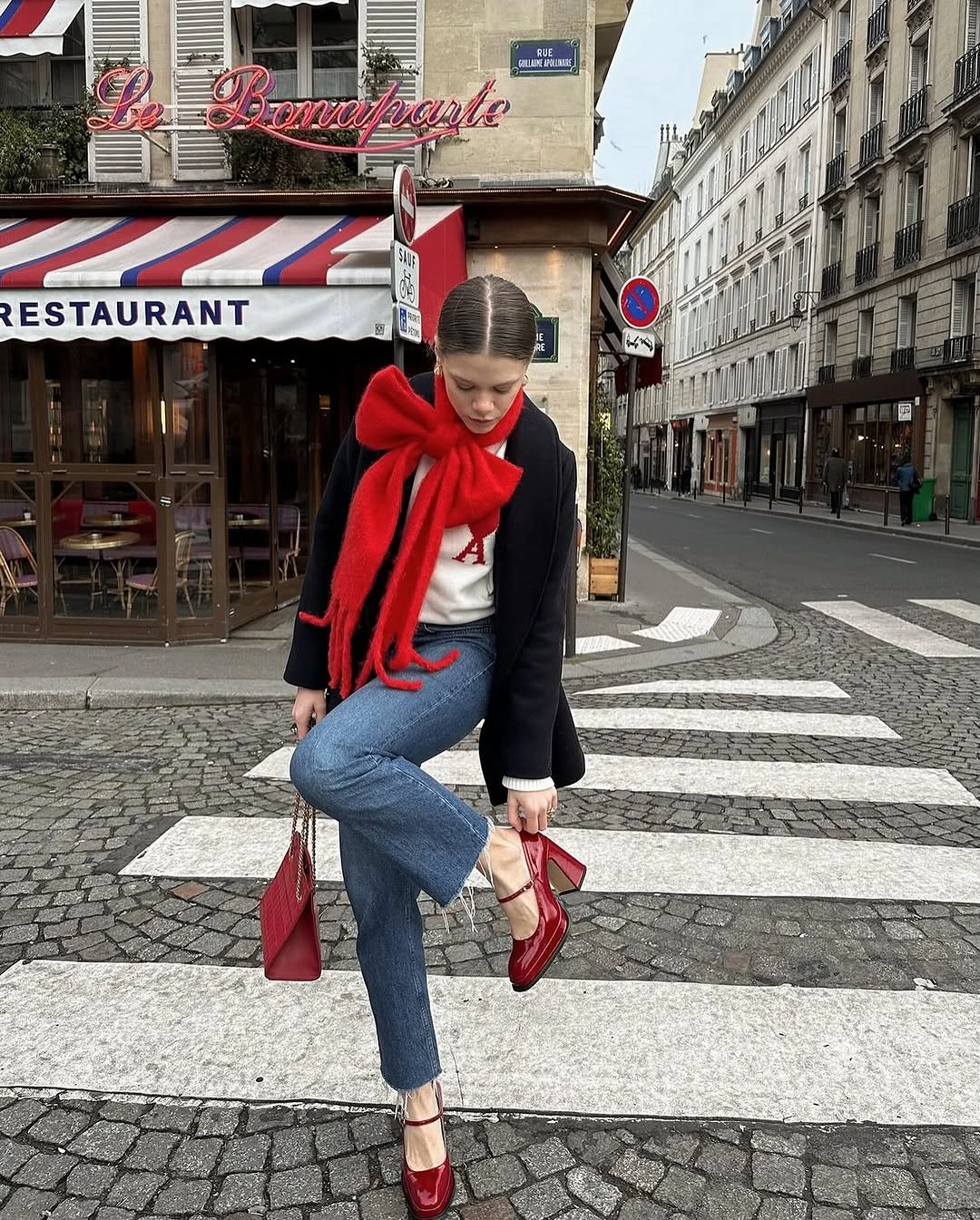 christmas outfits 2026 Parisian Red And Black Holiday Style