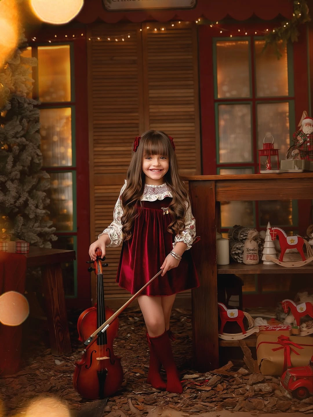 christmas outfits for kids 2026 Velvet Burgundy Dress With A Storybook Holiday Mood