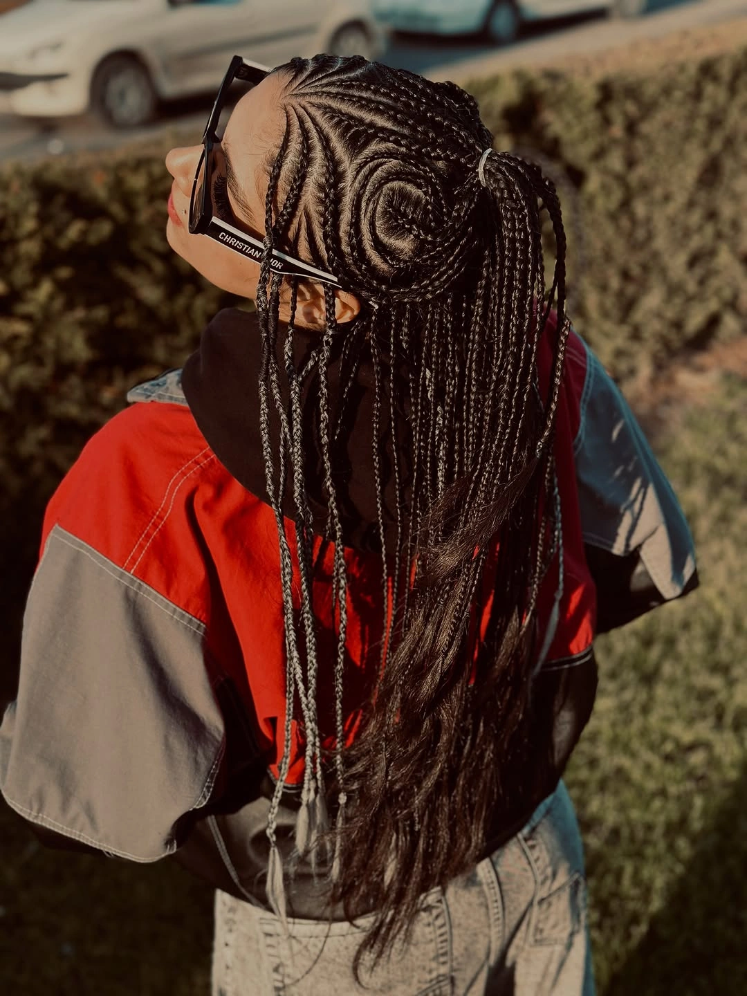cute braid hairstyle for women Long Cornrows With A Low Braided Ponytail