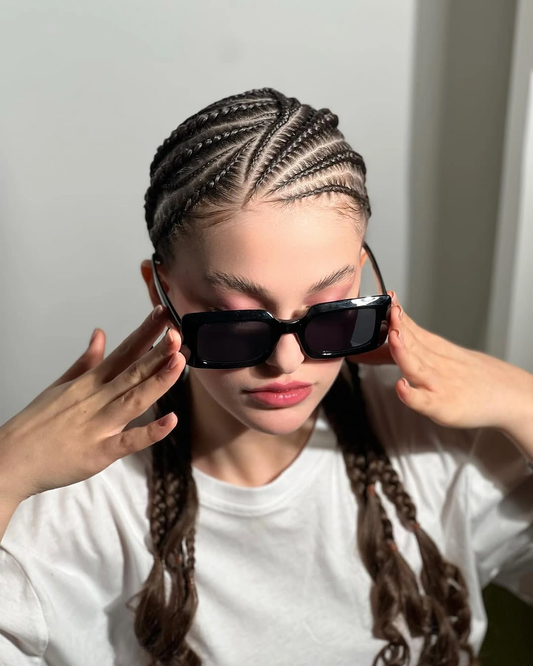 cute braid hairstyle for women Clean Straight-Back Cornrows With A Cool Girl Finish