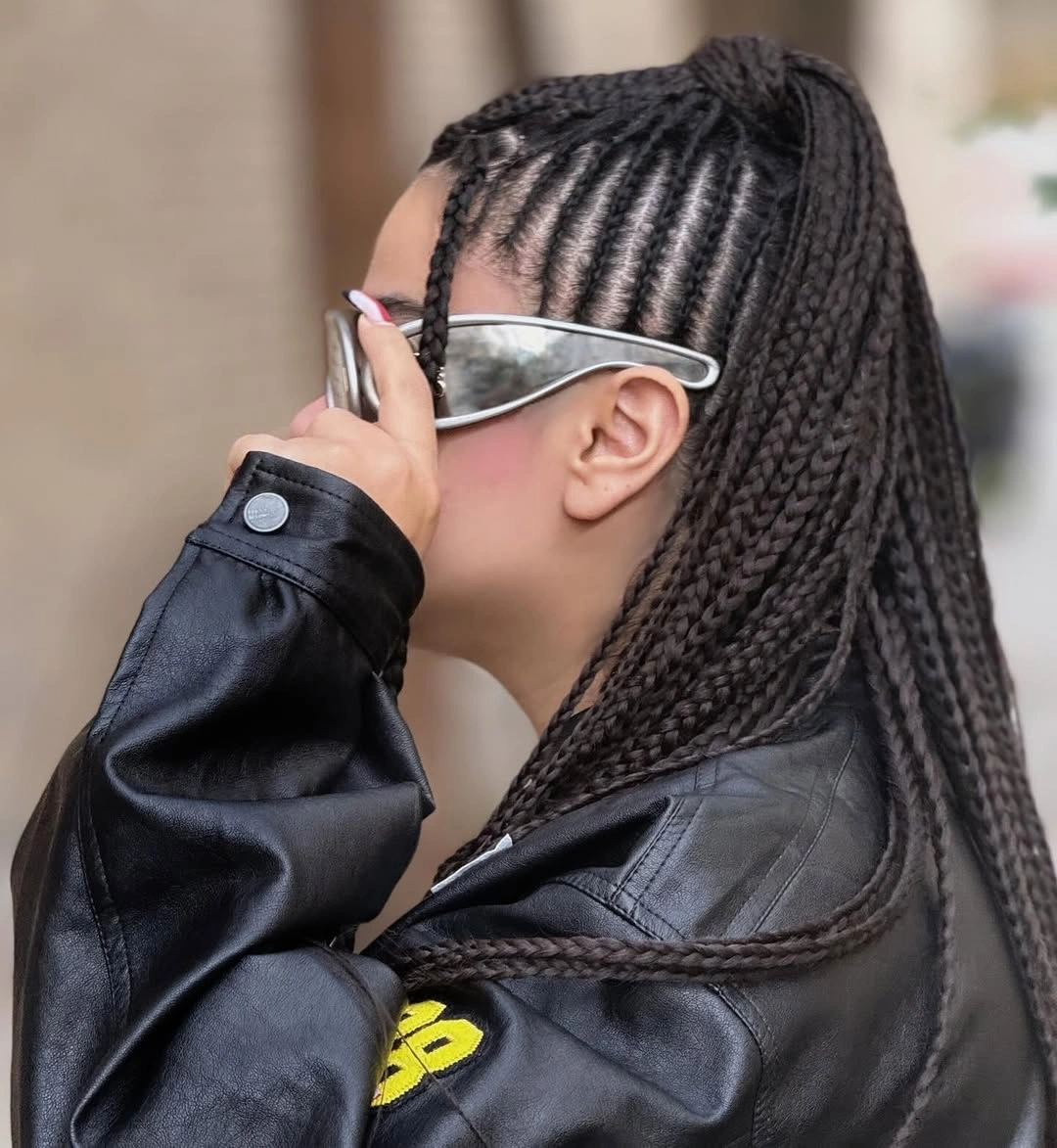 cute braid hairstyle for women Long Micro Braids With A Sleek High Ponytail