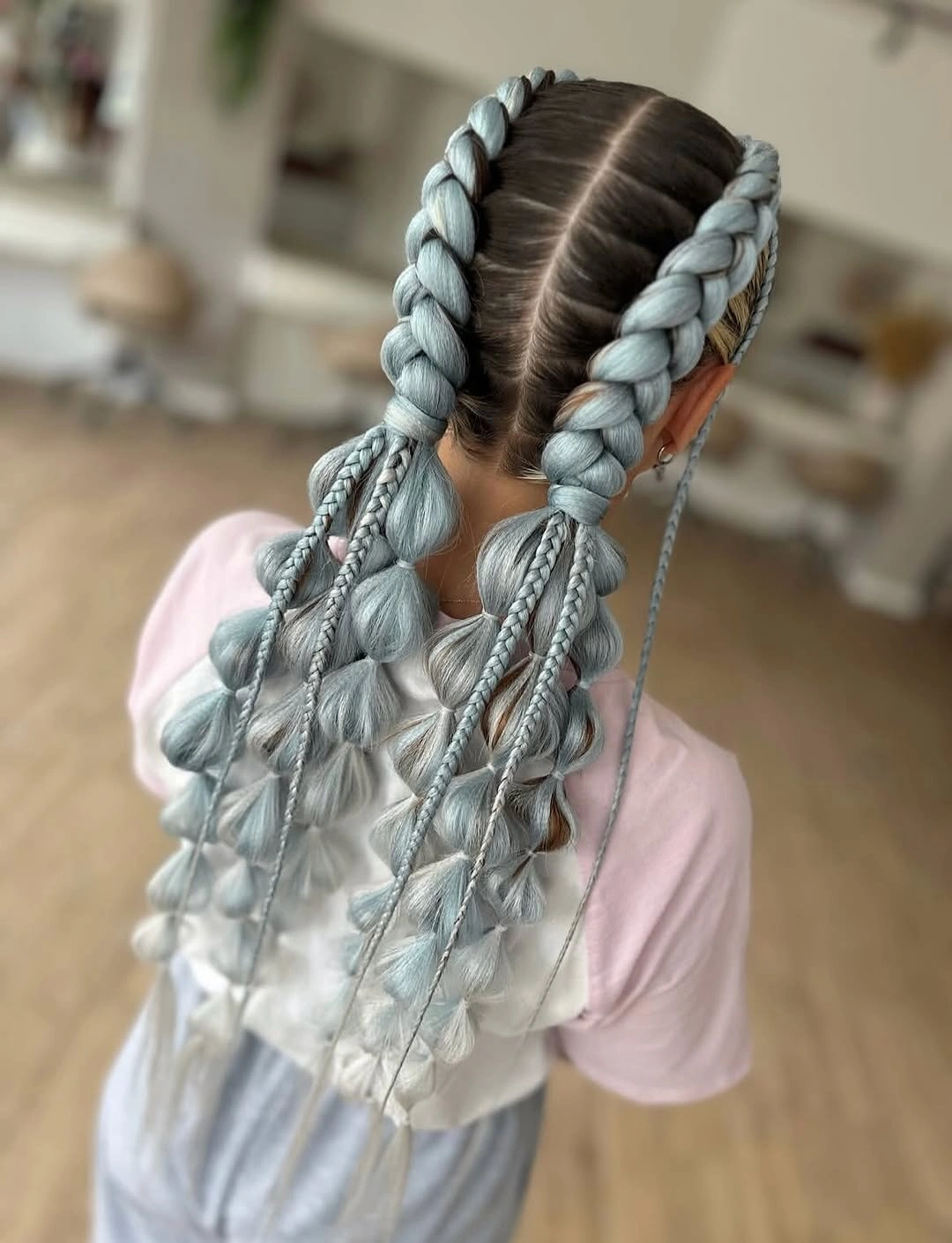 dragon braid hairstyle Icy Double Dragon Braids
