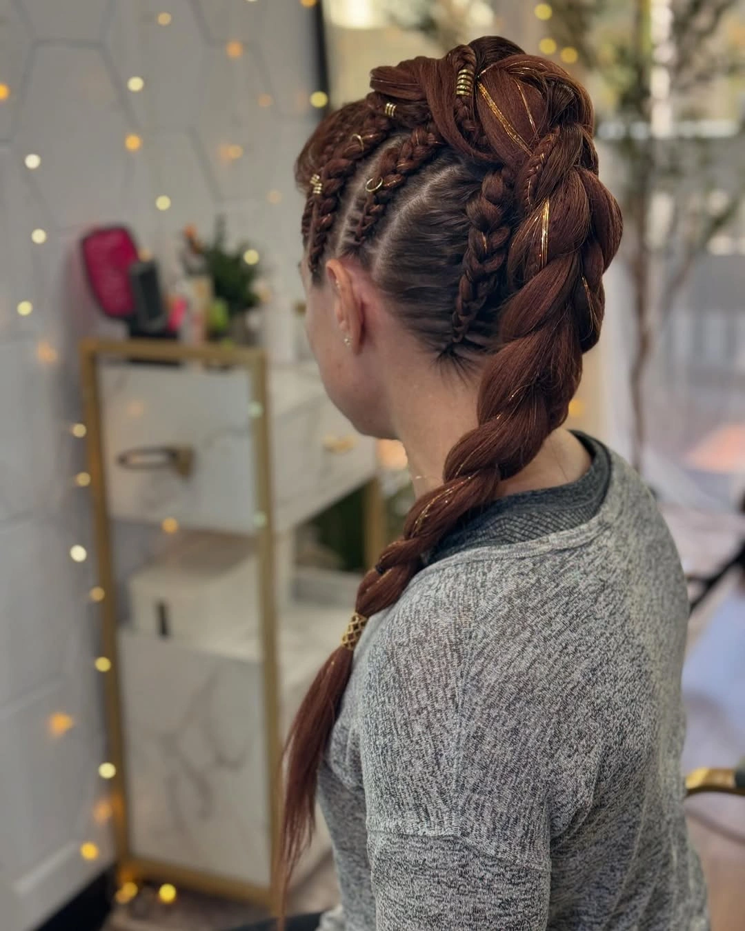 dragon braid hairstyle Auburn Dragon Braid Ponytail