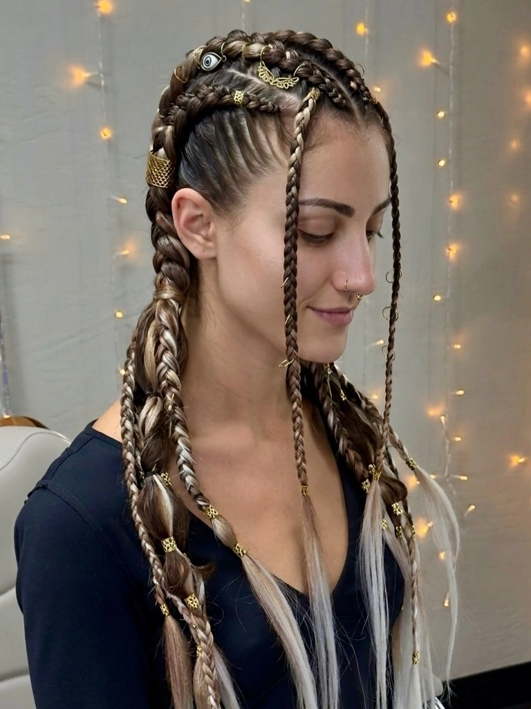 dragon braid hairstyle Fantasy Braids With Golden Charms