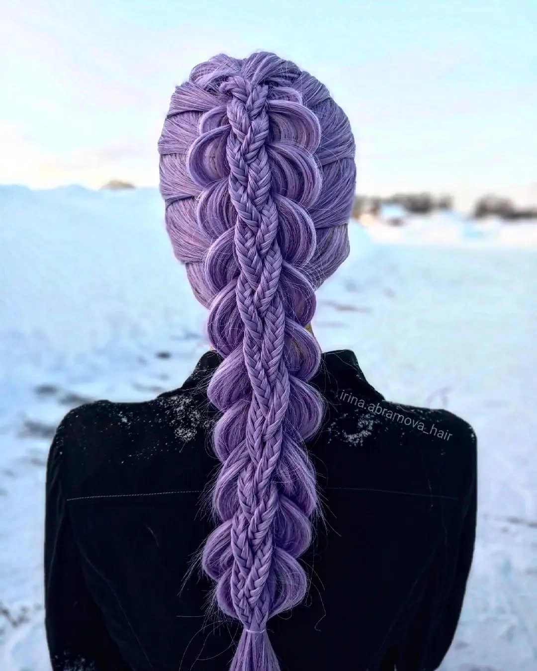 dragon braid hairstyle Lavender Dragon Spine Braid