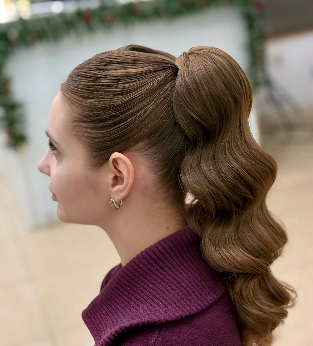 funeral hairstyles for women - Polished Ponytail With Retro Volume