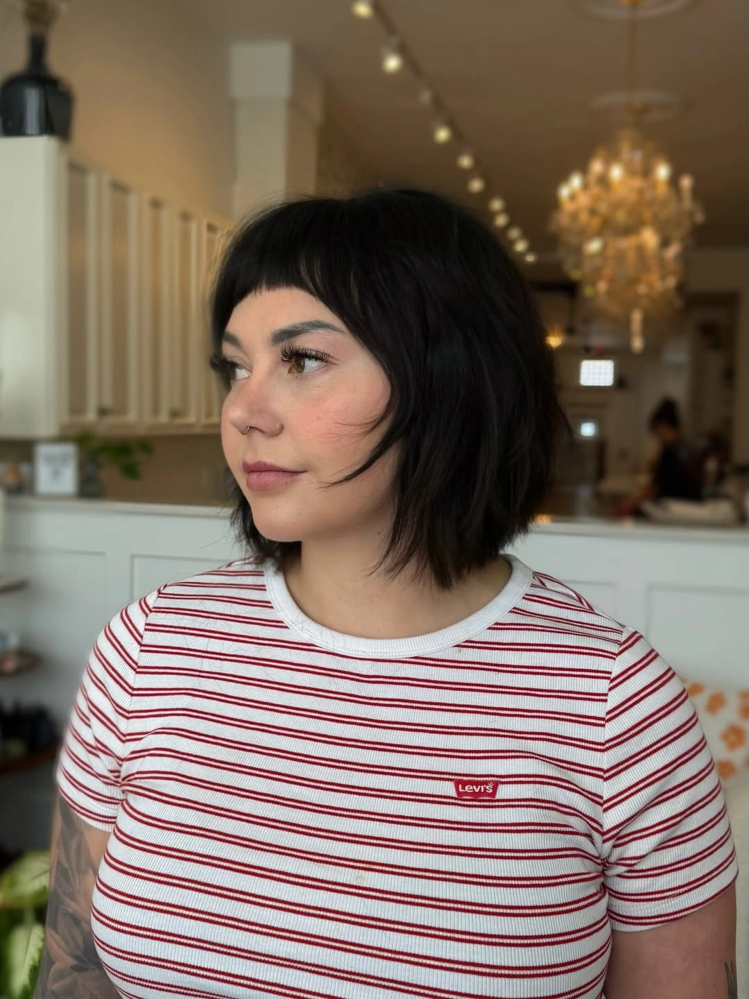 haircuts for plus size women 2027 Polished Short Bob With Blunt Fringe