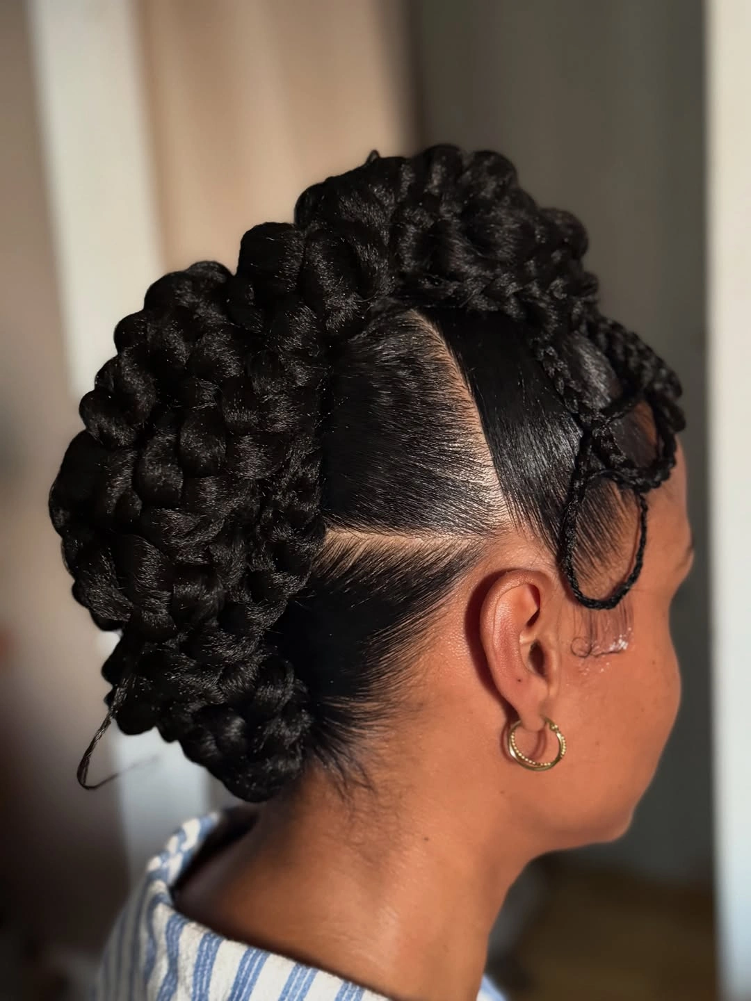 hairstyle ideas for black women 2027 Elegant Braided Crown With Sculpted Texture