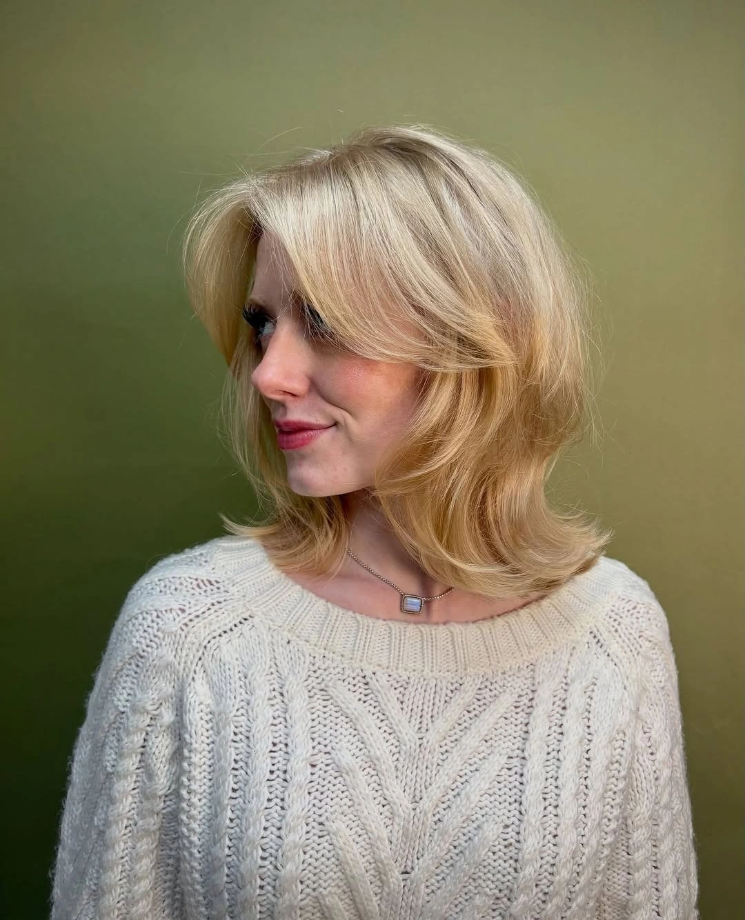 layered bob haircut Golden Blonde Bob With Sweeping Layers