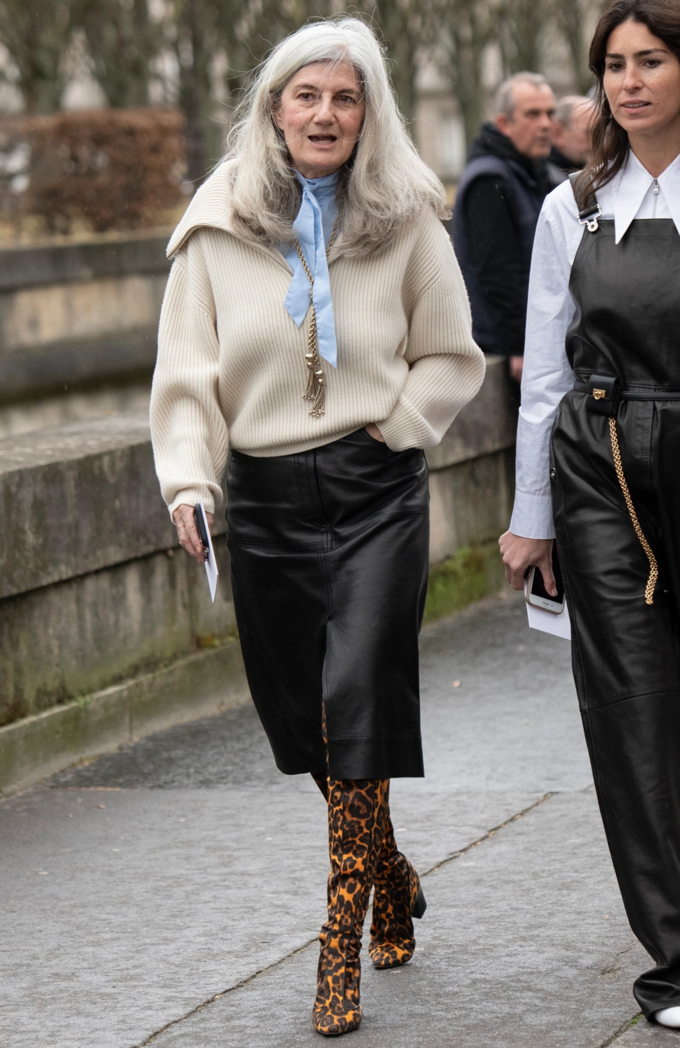 Smart Casual Polish: White Blazer and Midi Skirt — Winter Outfits for Women Over 40