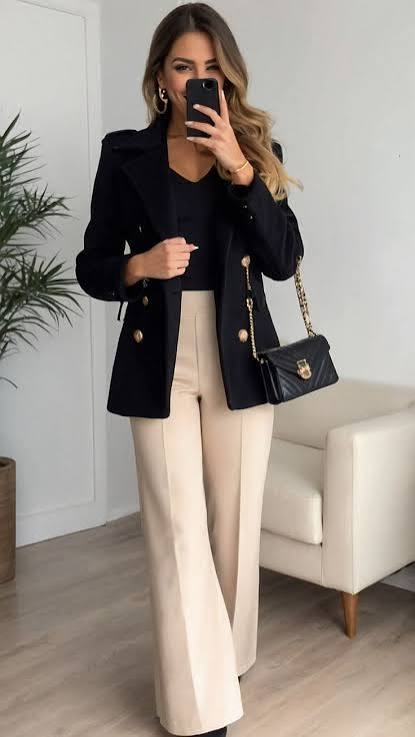 Black Pointed Heels Outfit Idea — Classy Winter Outfits