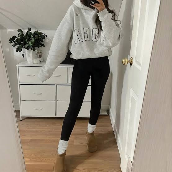 Distressed Hoodie with Leggings and Ugg Boots Distressed Hoodie with Leggings and Ugg Boots — Hoodie Outfits