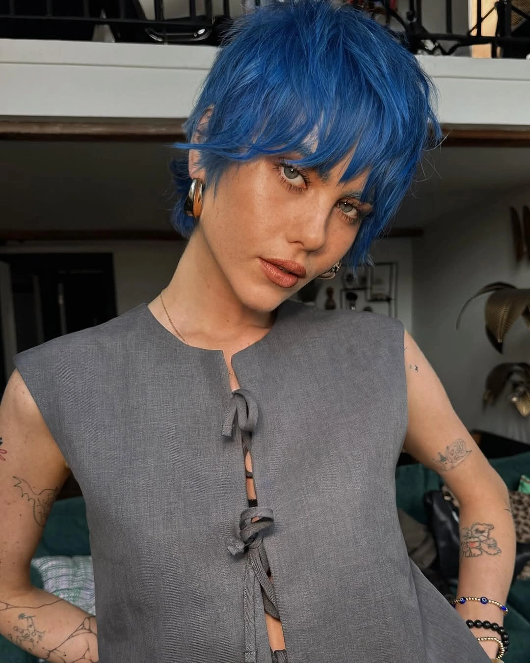 modern haircut for women Electric Blue Pixie Mullet