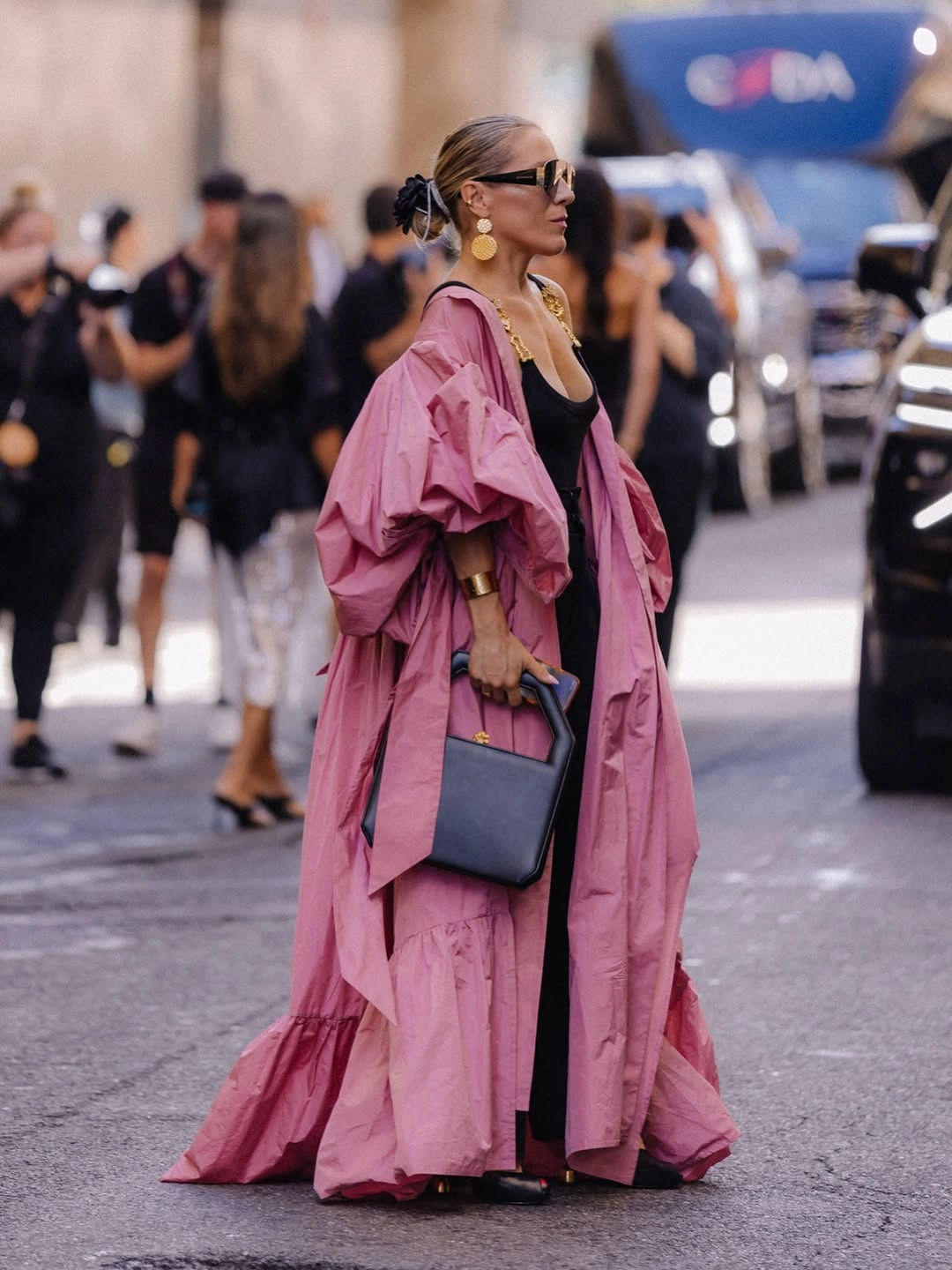 november fashion trends 2026 Romantic Pink Layers With Evening Drama