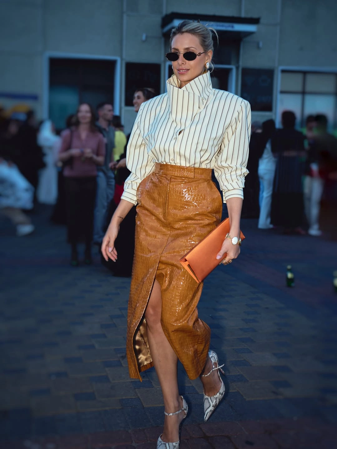 november fashion trends 2026 Glossy Brown Leather With Crisp Shirting