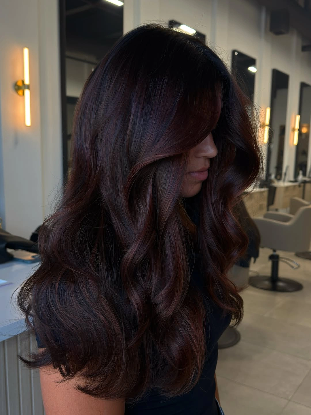 november hair colours 2026 Deep Plum Brunette