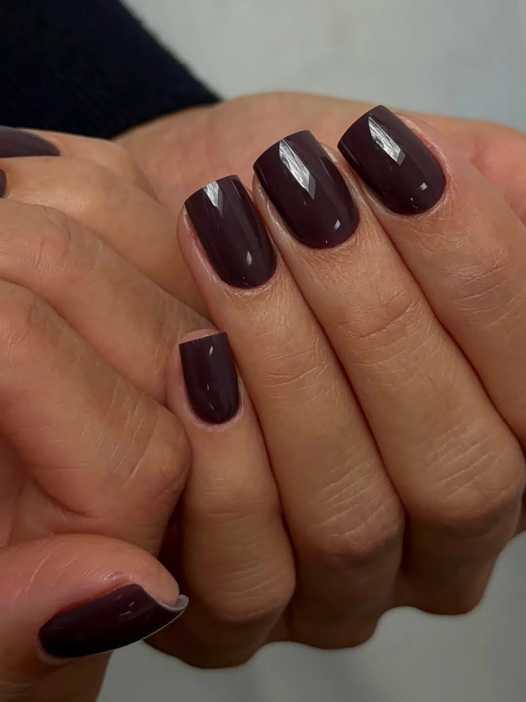 November nails colors 2026 Dark Chocolate Glossy Short Nails