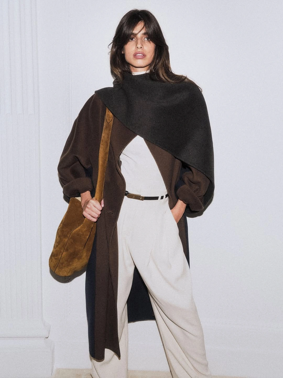 november outfits ideas 2026 Soft Layers With Cream Trousers