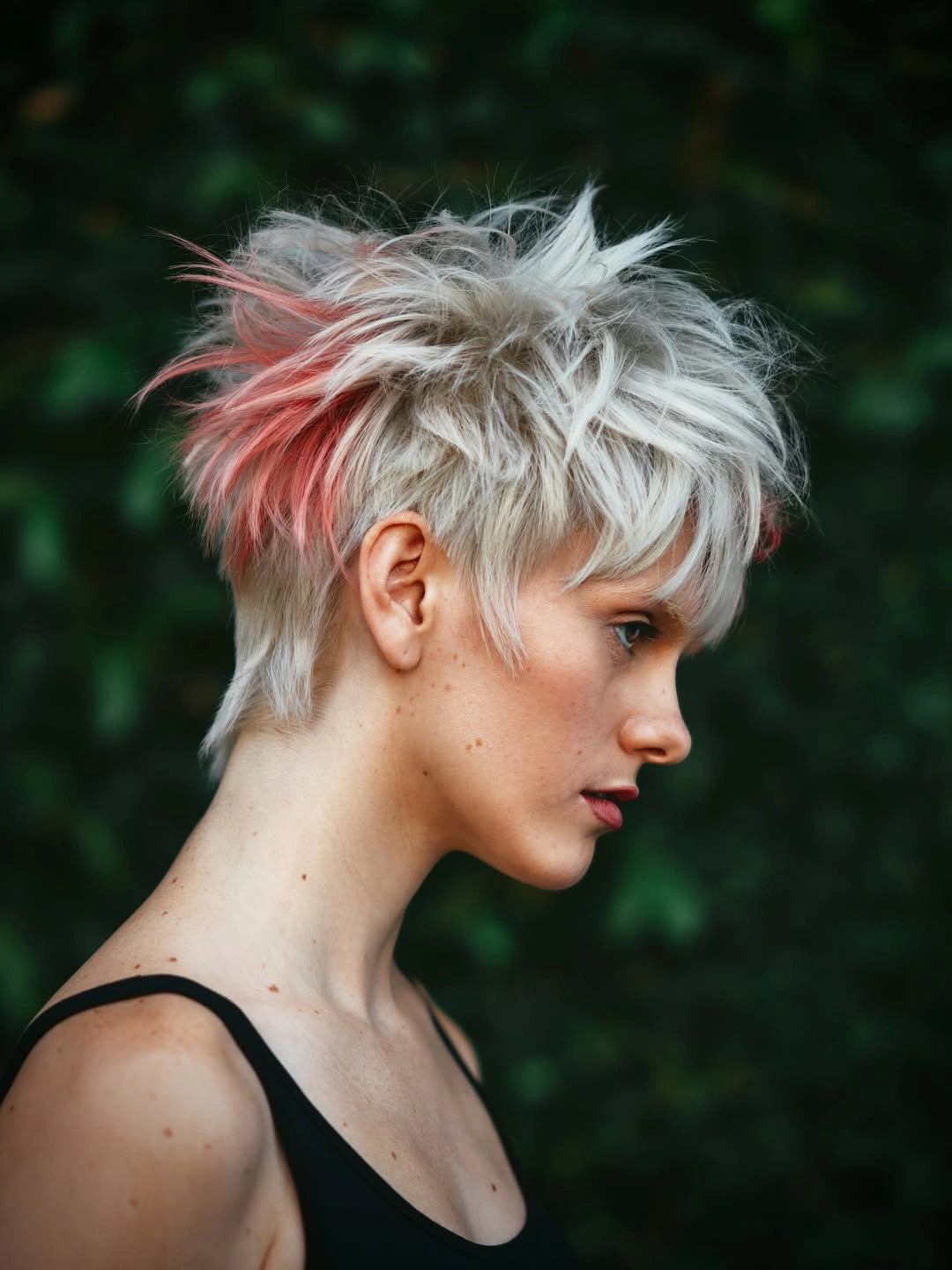 short pixie cuts for women Soft Platinum Pixie With Rosy Accents