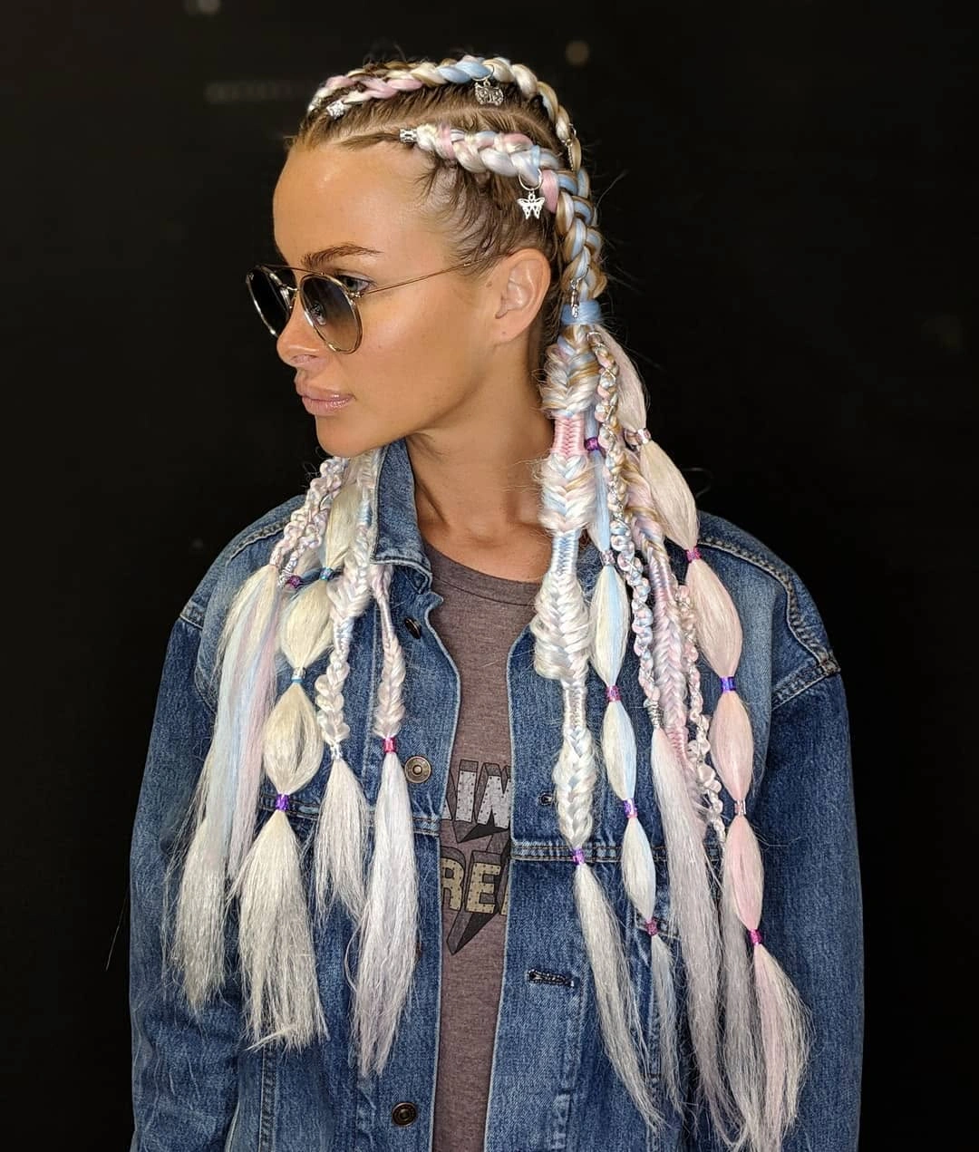 stylish colorful braids Pastel Braids With Soft Blended Colors