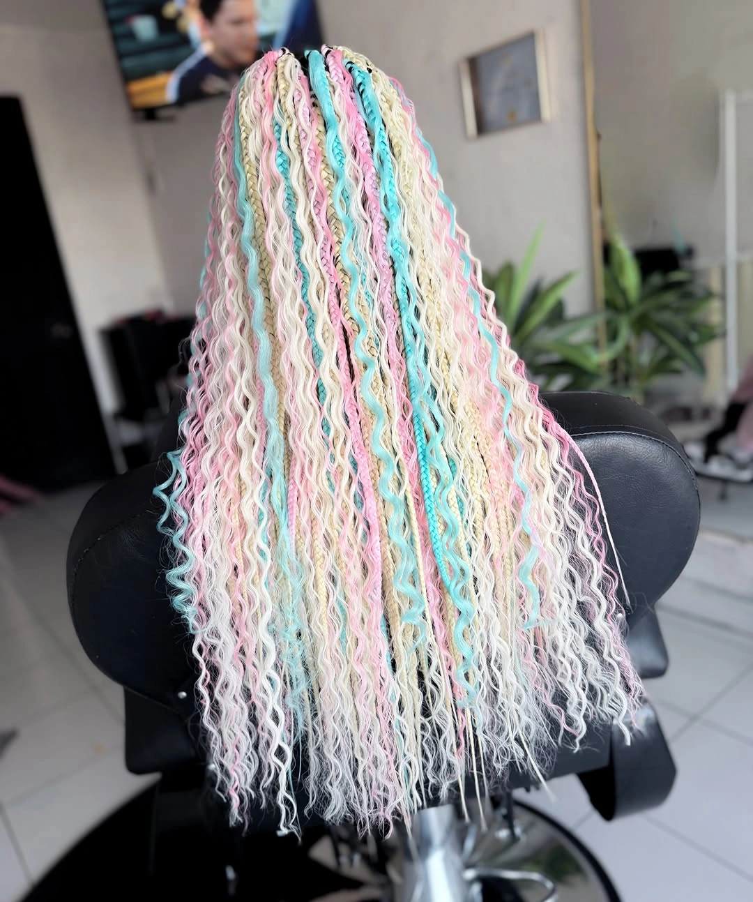stylish colorful braids Pastel Mermaid Braids With Soft Waves
