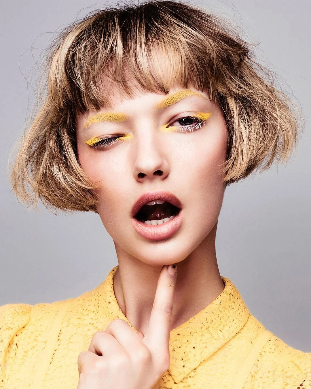 stylish french bob Textured French Bob With Playful Bangs