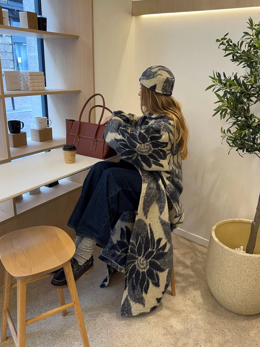 trendy coats 2027 Graphic Floral Winter Coat