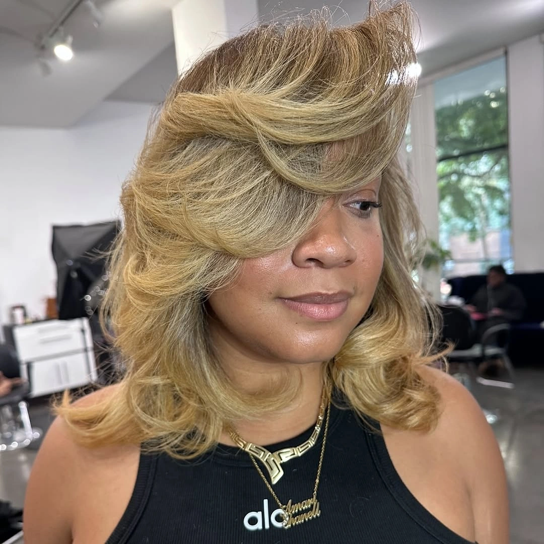 trendy haircuts for black women 2027 Soft Butterfly Layers With A Flipped Finish