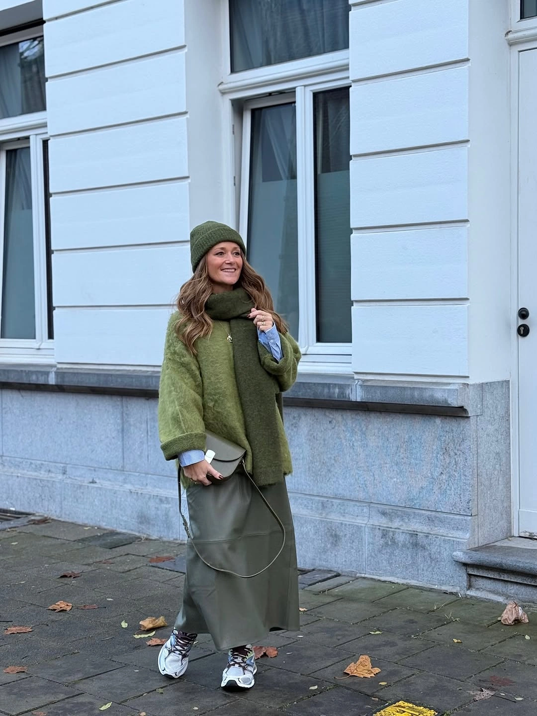 trendy outfits for women over 40 2027 - Olive Green Layers With A Sporty Finish