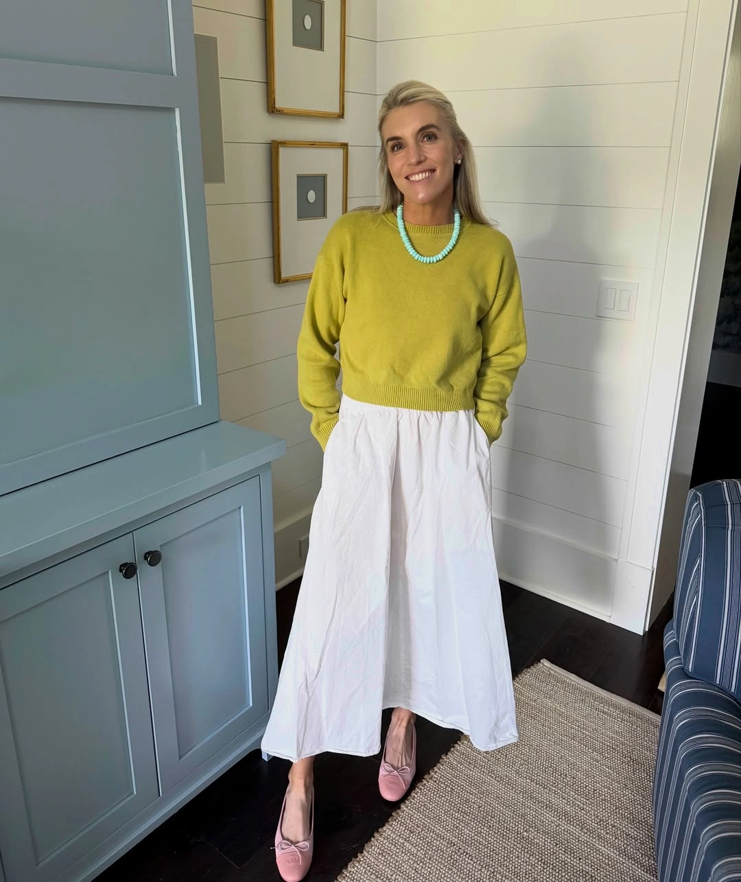 trendy outfits for women over 40 2027 - Lime Knitwear With A Fresh Feminine Mood