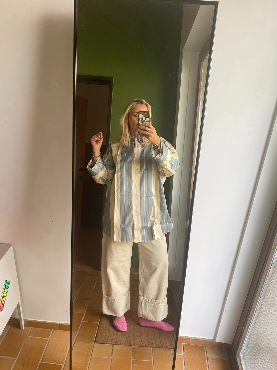 trendy outfits for women over 50 2027 Easy Stripes And Wide-Leg Trousers