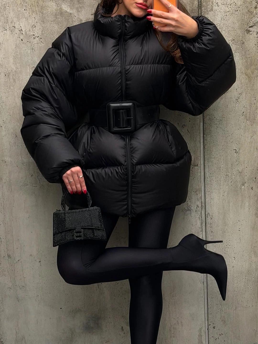 trendy puffer jackets 2027 Belted Black Puffer With a Sculpted Waist