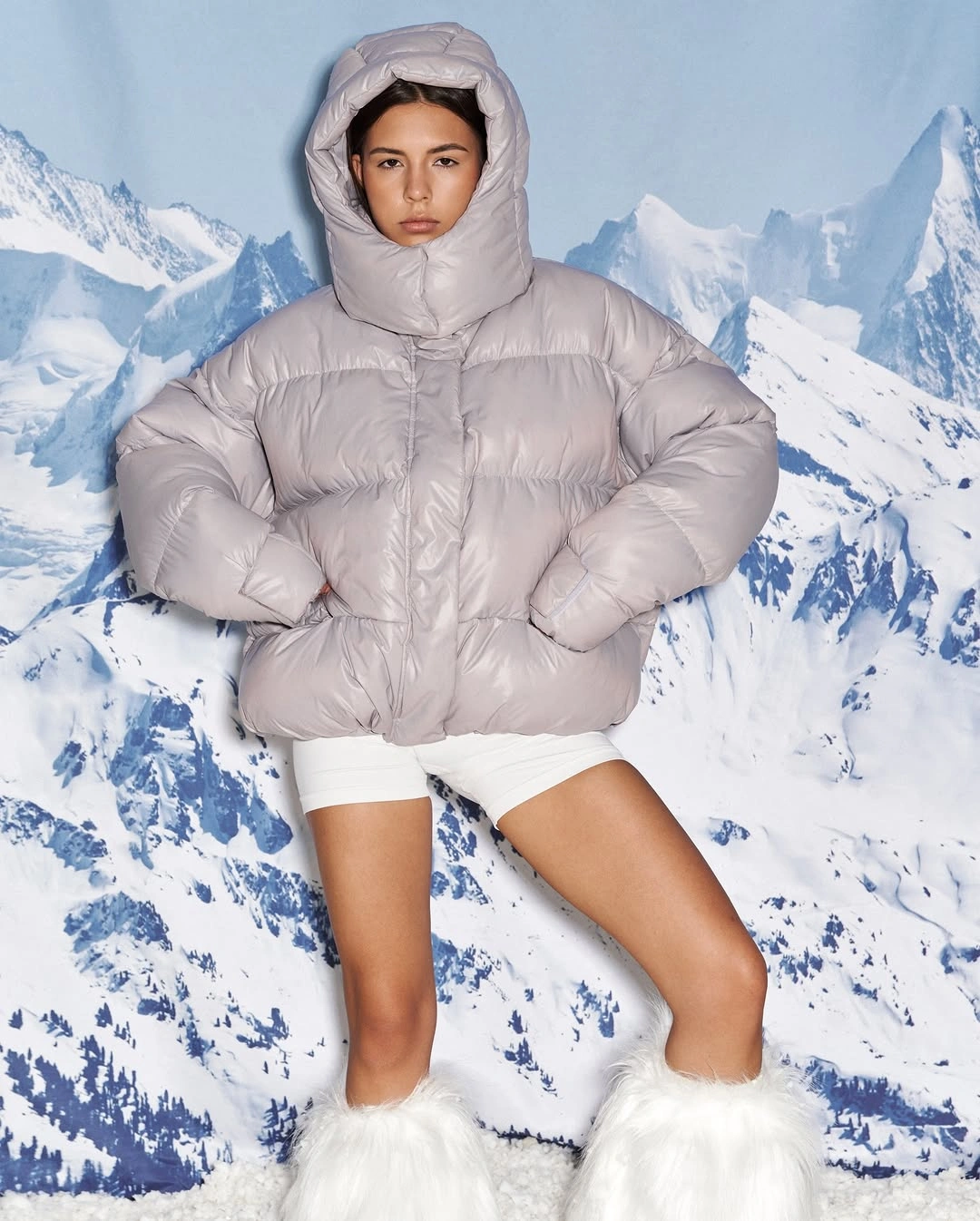 trendy puffer jackets 2027 Icy Puffer With Snowy White Accents